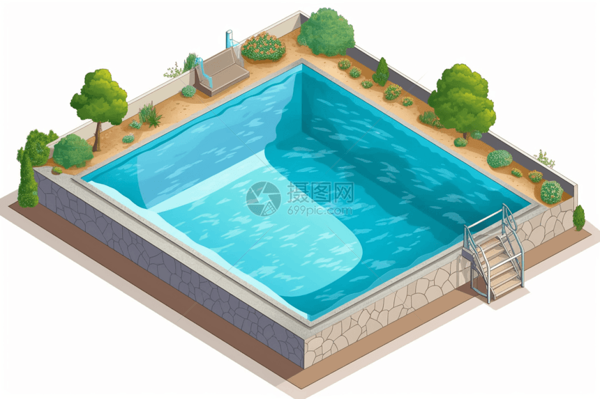 儿童游泳池插图图片
