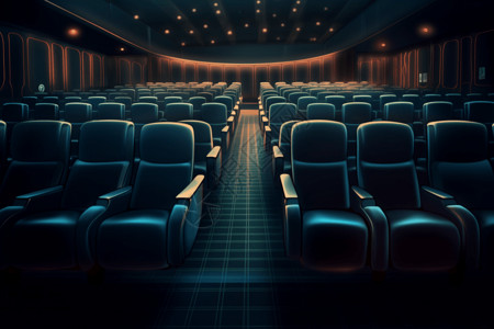黑暗的电影院座位高清图片