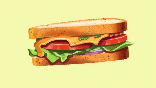 自制三明治的插图背景图片