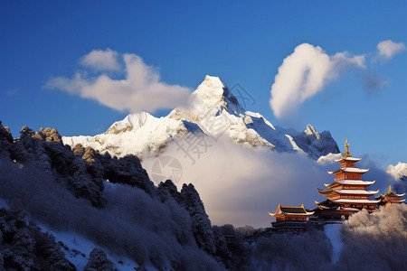 美丽香格里拉香格里拉梅里雪山的景观背景