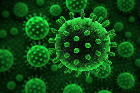 绿色病毒的抽象表示背景图片