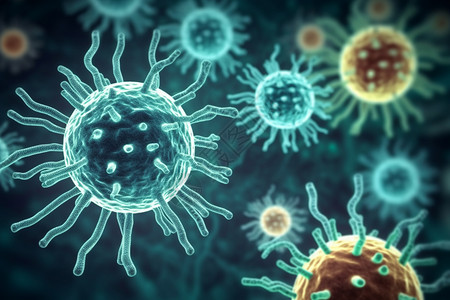 人体病毒细菌细胞背景图片