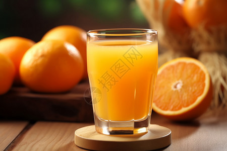 桌上的橙汁背景图片