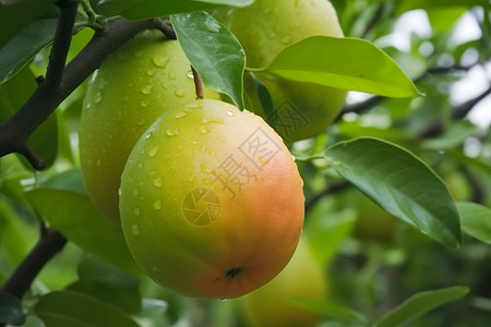葡萄柚挂在花园里的树上图片