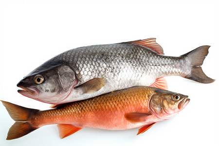 新鲜的鳙鱼烹饪鲢鳙鱼高清图片