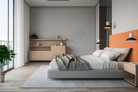 明亮卧室极简家居的卧室空间设计图片
