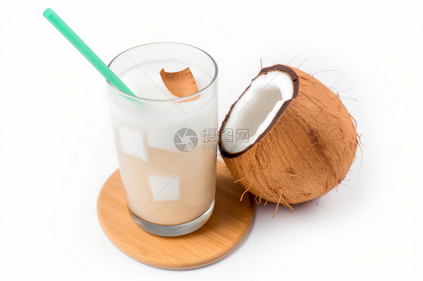 美味的椰子饮料图片