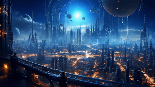 幻想未来的星球城市图片
