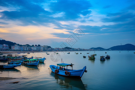 沿海渔村的风景图片