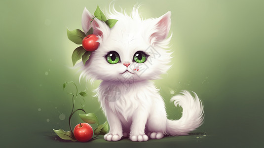 白色的可爱猫咪图片
