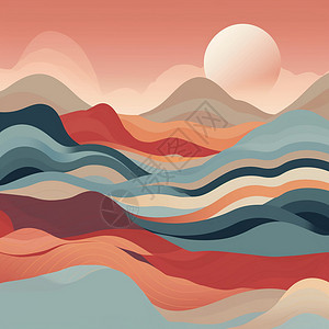 抽象的波浪设计背景图片