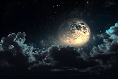 天空上美丽的月亮背景图片