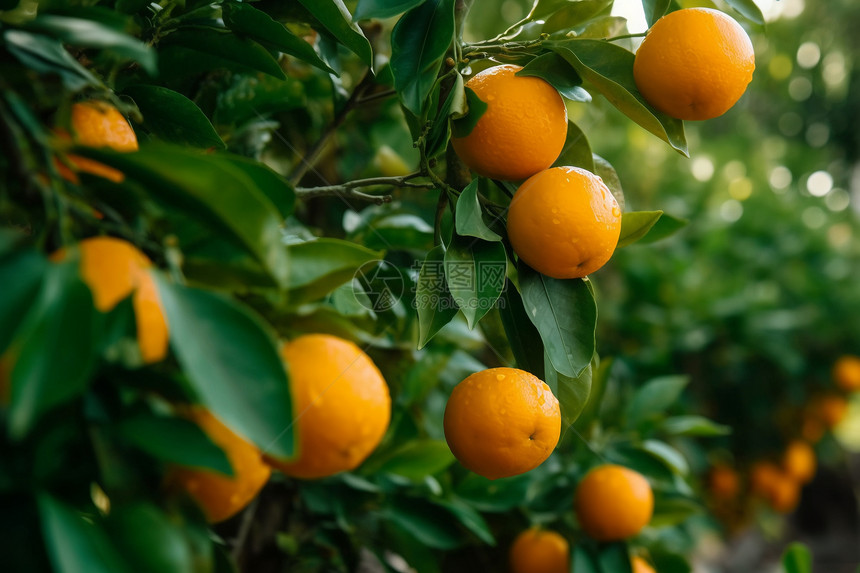 树上的橙子成熟图片