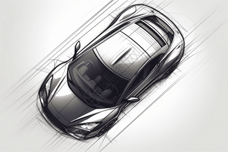 汽车设计图黑色汽车的车顶设计图背景