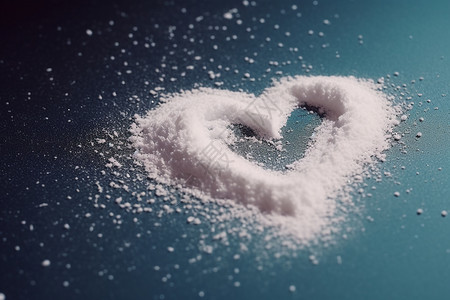 糖粉散落成爱心创意概念图片
