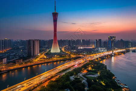 城市夜晚景观背景图片