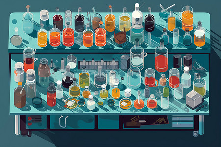 化学实验室插画图片