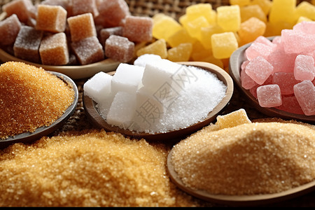 白糖糖桌子上的好吃的糖背景