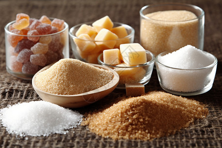 白糖糍粑桌子上的各种好吃的糖背景