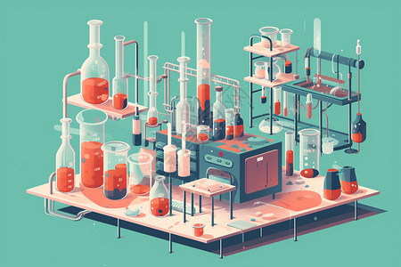 硫酸铜溶液生物化学实验平面插图插画