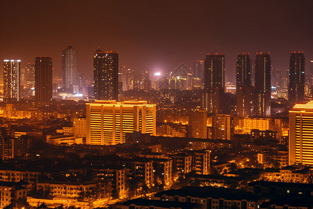 夜景下的城市中心背景图片