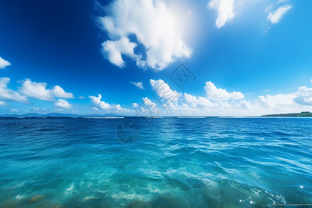 美丽的蓝色大海背景图片
