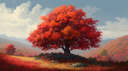 五彩斑斓的秋景图图片
