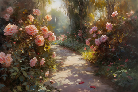 玫瑰花园背景图片