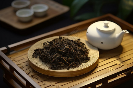 普洱茶茶饼普洱茶叶背景