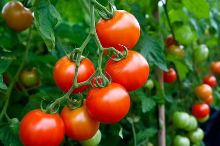 高清农业素材菜园里的小番茄背景