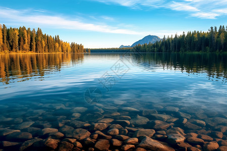 美丽的湖面背景图片