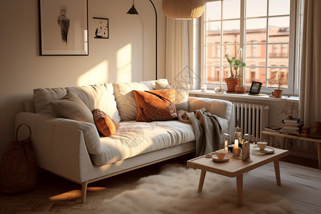 客厅毛毯舒适的客厅设计图片