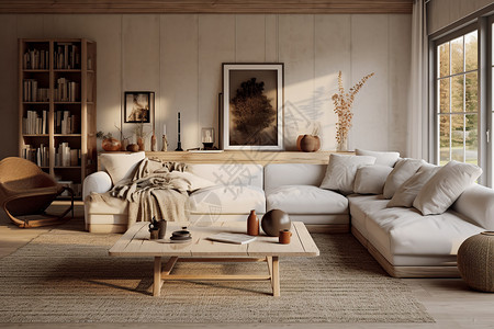 白色毛毯舒适的客厅装修设计图片