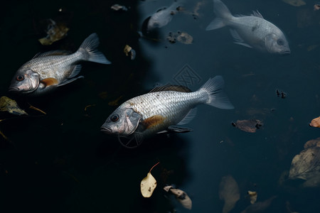 漂浮的死鱼图片