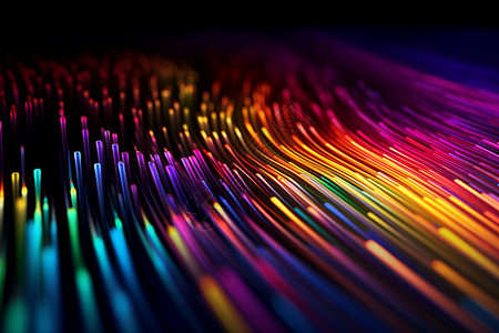 彩色电线光纤通信概念设计图片