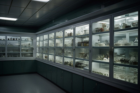 生物检验实验室器械橱柜背景