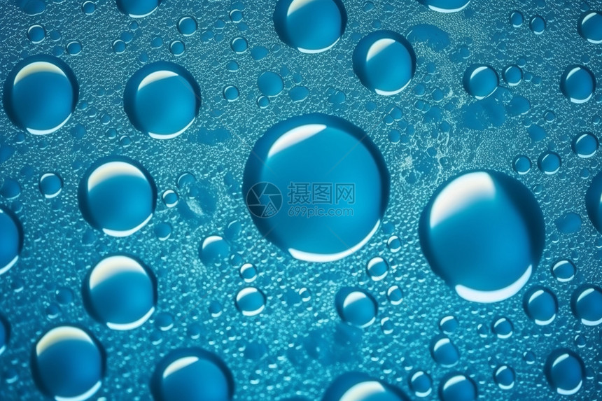 抽象气泡水蓝色背景图片