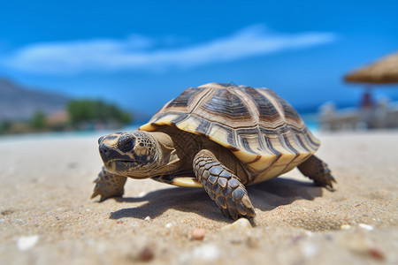 沙滩上的小海龟背景