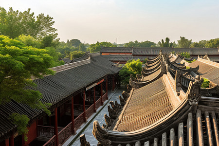 历史古建筑展示背景图片