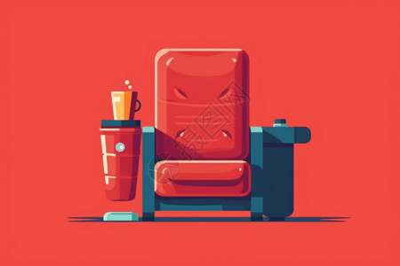 椅子坐垫红色电影院座椅插画