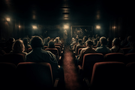 观众坐在电影院里图片