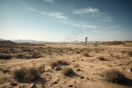 荒芜的沙漠景观图片