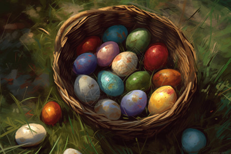 色彩缤纷的彩蛋背景图片