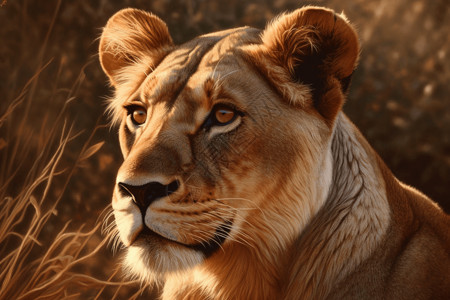 可爱动物头像大草原上的狮子设计图片