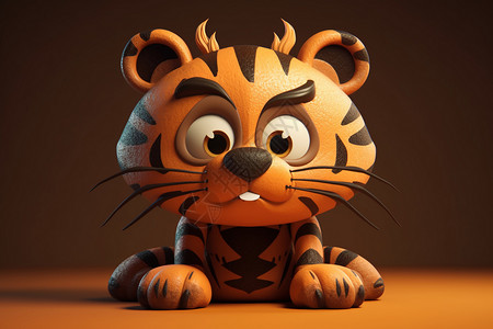 可爱的老虎角色背景图片