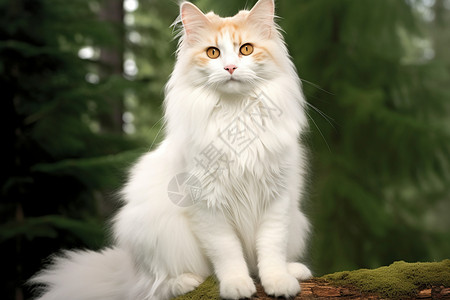 挪威猫的特写镜头高清图片