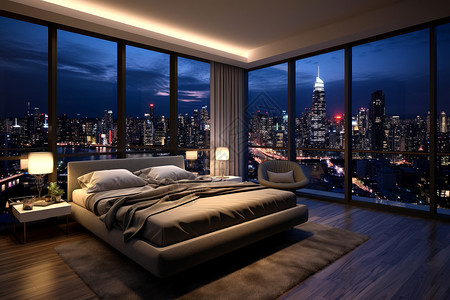 高层公寓楼的景色背景图片