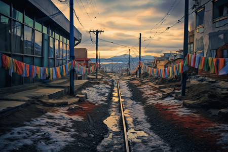 西藏地区的美丽风景背景图片