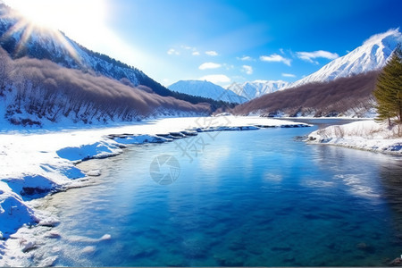 水脉冬季的山峰雪脉背景