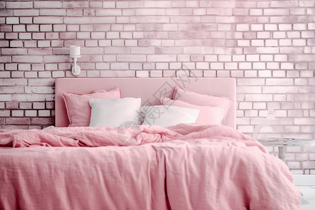 家居四件套粉红色的床品四件套设计图片